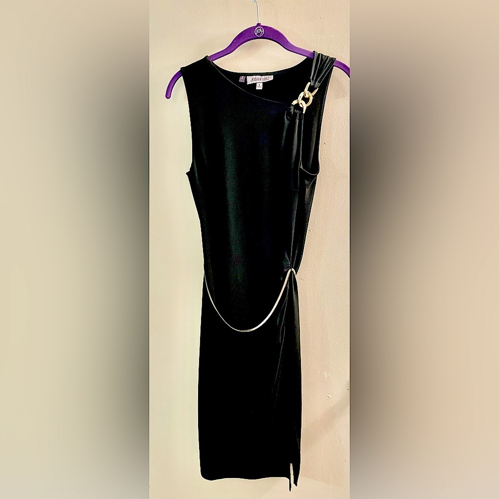 Black dress with gold hardware                                 SIZE SMALL